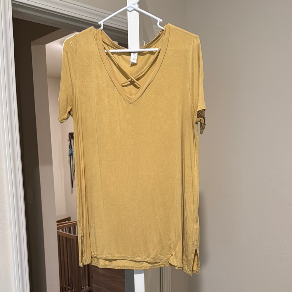 Yellow V-Neck Women's Top